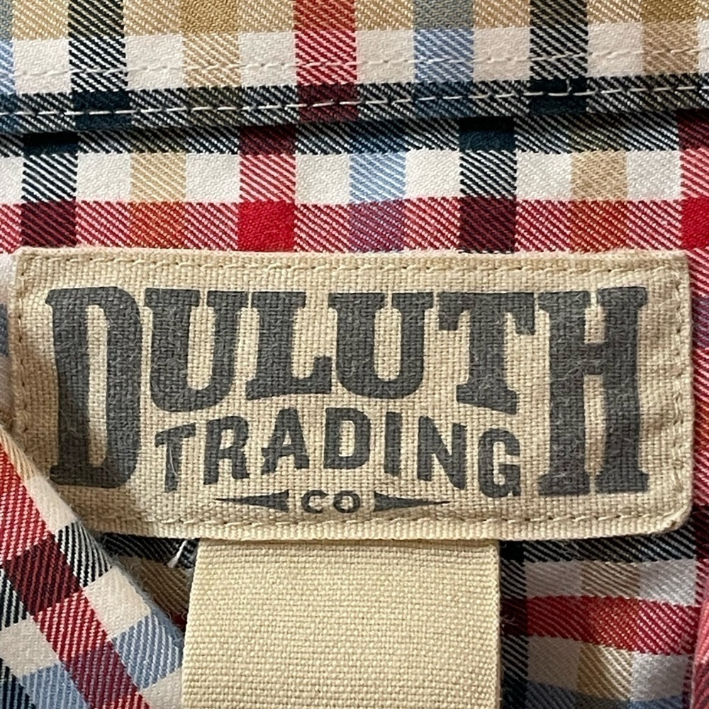 Duluth Trading Co Men's Medium Button Up Long Sleeve Shirt Multicolor Check - Picture 13 of 13